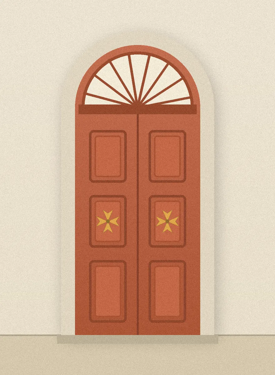 Terracotta Valletta door illustration